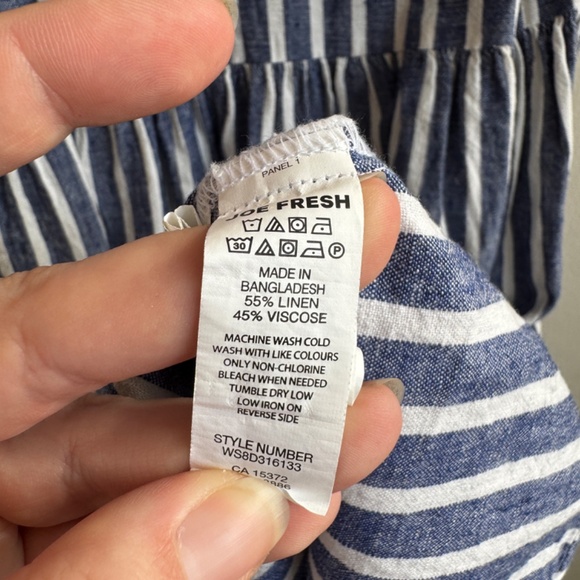 JOE FRESH Linen Striped Dress - Size S - Picture 3 of 6